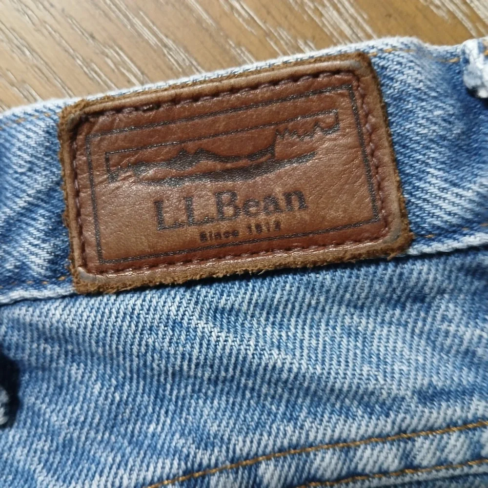 LL Bean Men Jeans Size 35x30 Green Fleece Lined Double L Classic FitStraight Leg